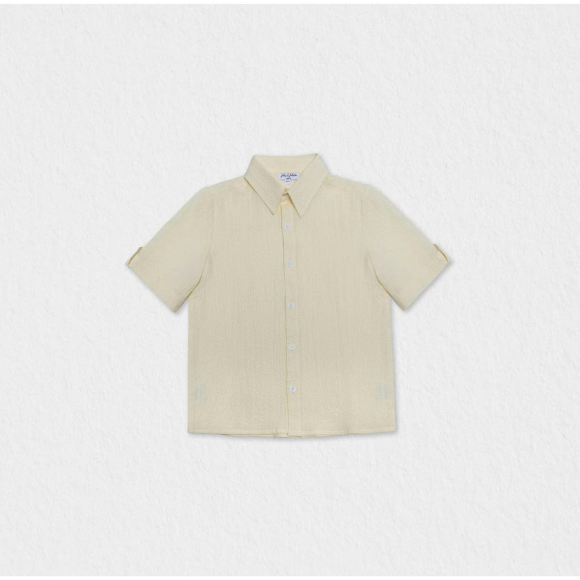 Batiste Boy Shirt Short Sleeves, Yellow Shrink