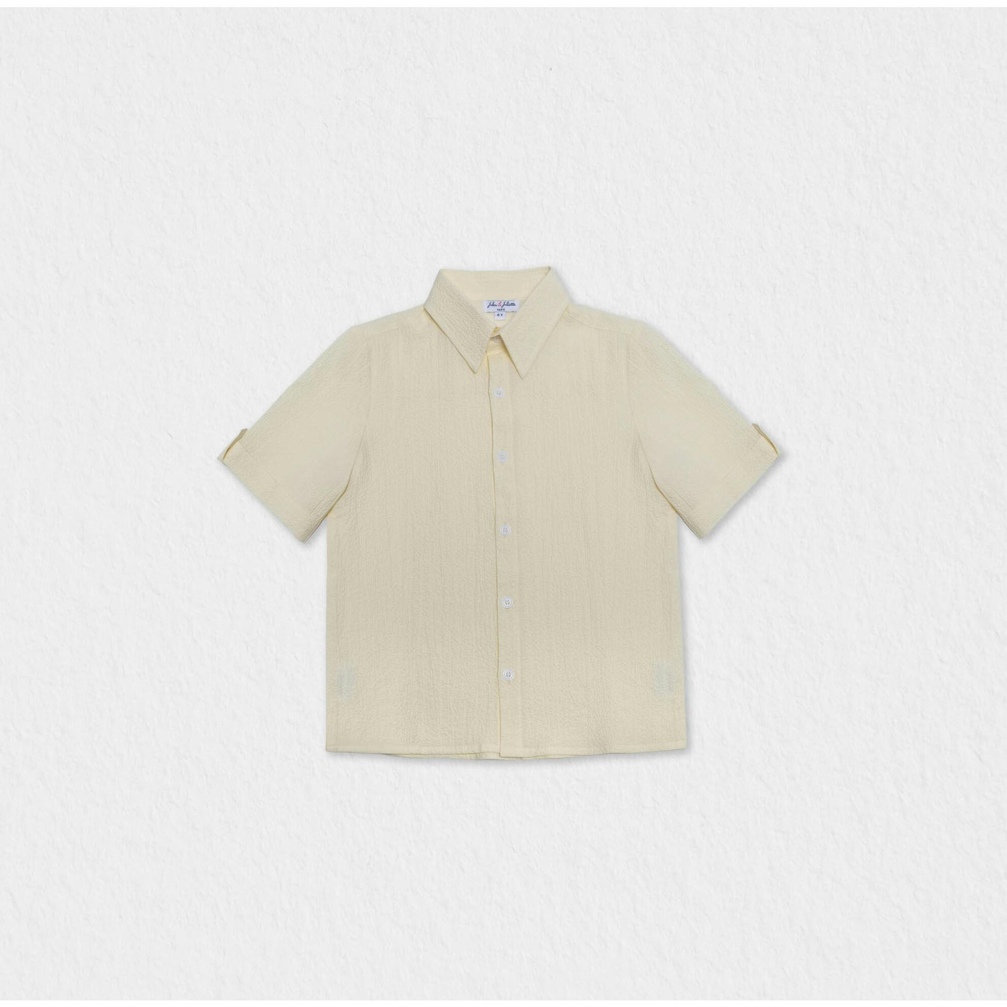Batiste Boy Shirt Short Sleeves, Yellow Shrink