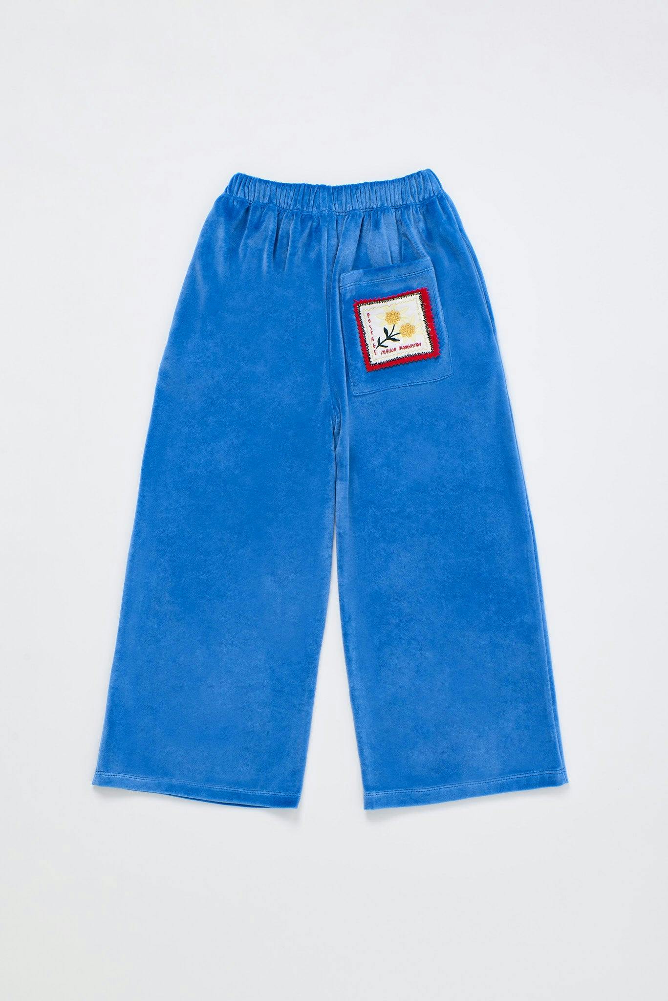 POSTCARD VELVET TROUSERS BLUE