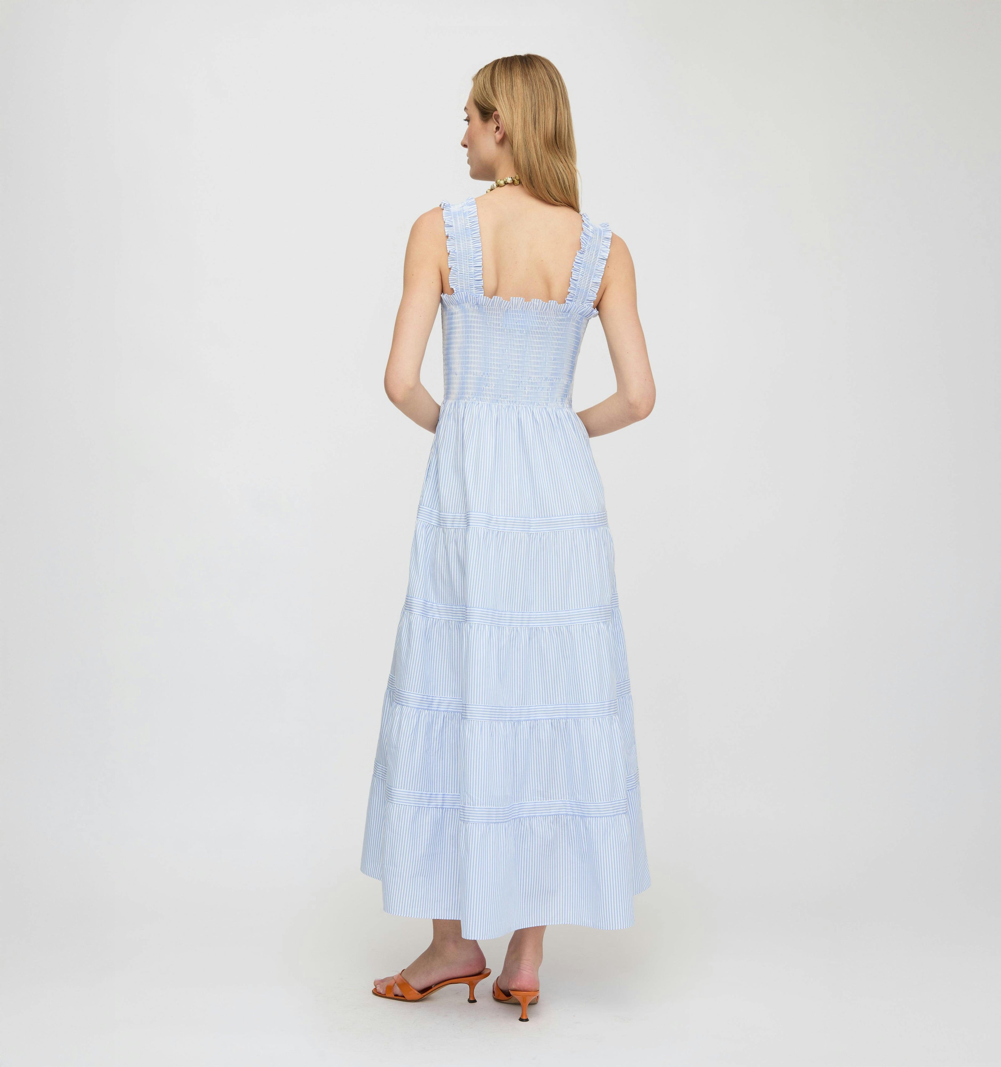 The Goldie Nap Dress - Blue/White Stripe