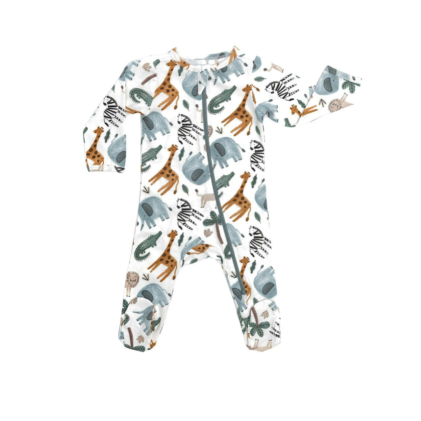 Zipped Long Sleeve Footed Onesie