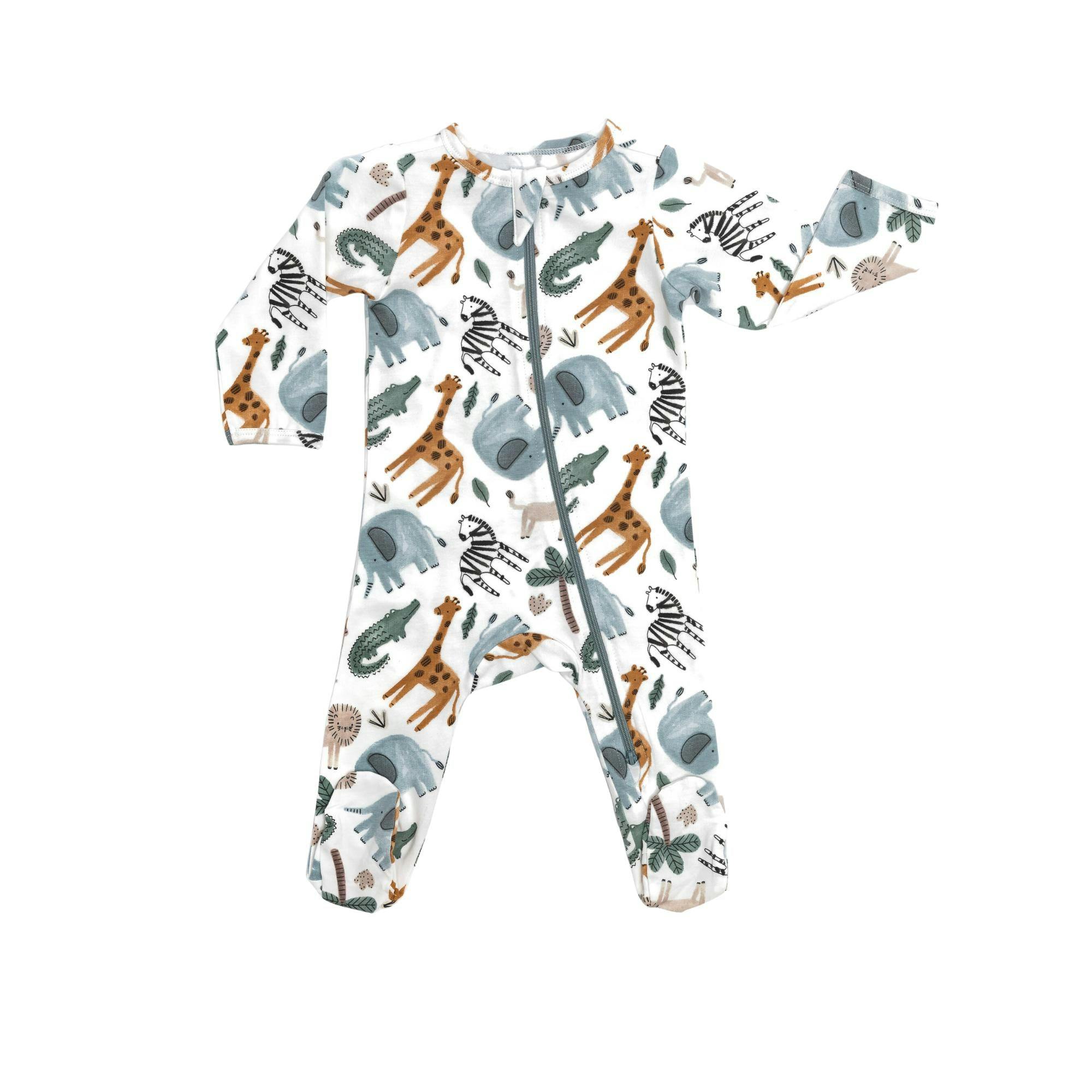Zipped Long Sleeve Footed Onesie