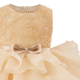 Cream Cliffara Floral Ruffle Occasion Dress