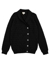 Cube Knit Relaxed Fit Lapel Collar Buttoned Sweater