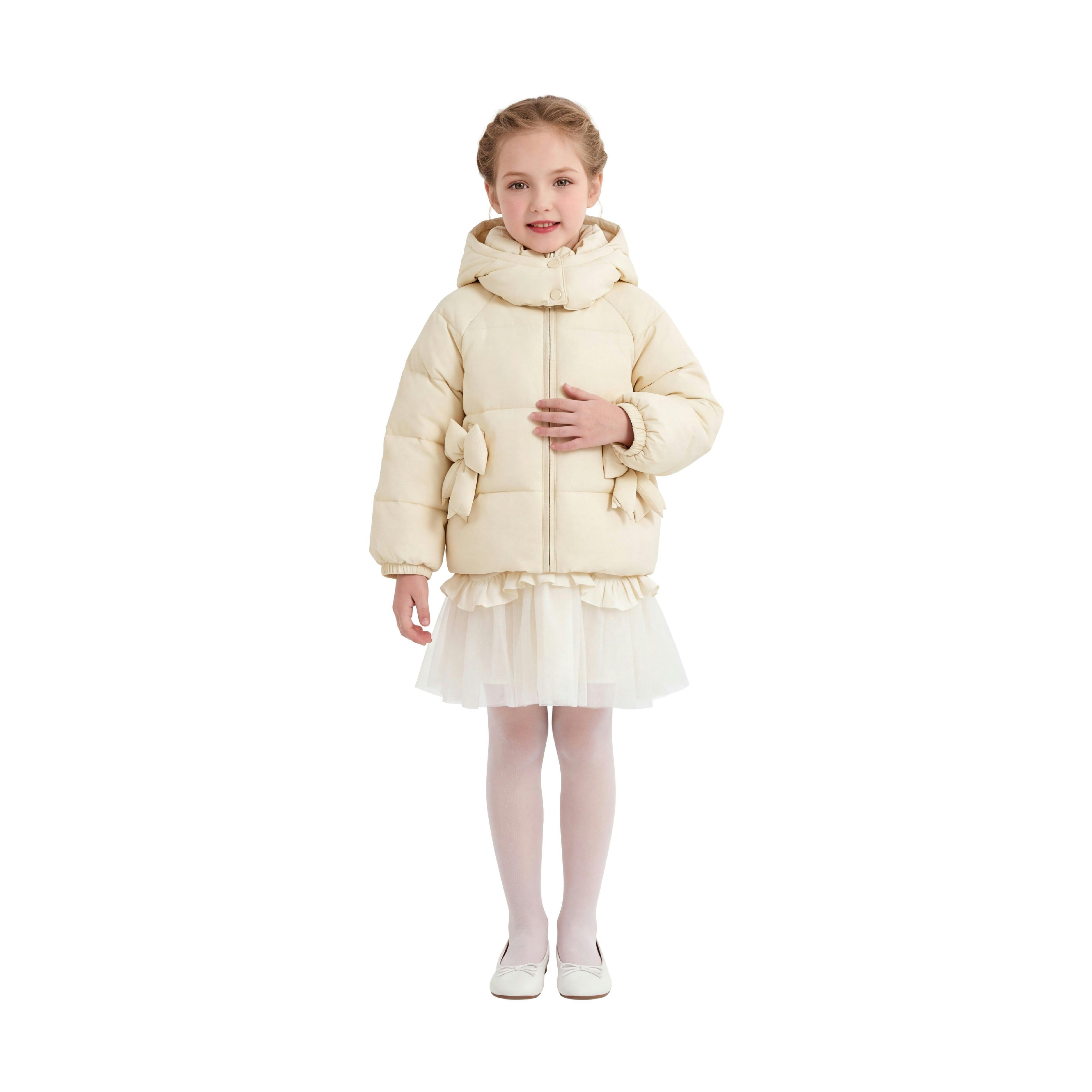 Yellow Bow Puffer Jacket