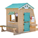 Teamson Kids Gardenia Wooden Playhouse with Large Window & Kitchen