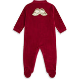 Velour Angel Wing™ Sleepsuit - Gold & Burgundy