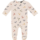 Scooter and Tulip Printed Onesie Dark Almond