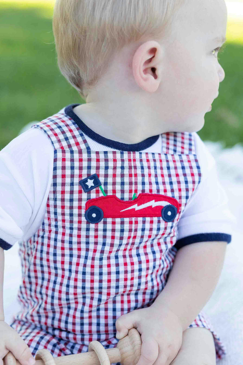 White T-Shirt With Navy Tipping