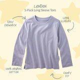 LONDON 5-Pack Toddler Long Sleeve T-Shirts