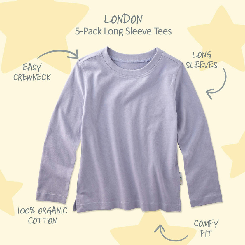 LONDON 5-Pack Toddler Long Sleeve T-Shirts