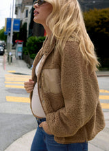 Relaxed Raglan Sleeve Maternity Sherpa Jacket