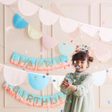 Rainbow Tissue Paper Scallop Garland Set