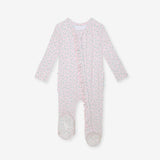 Andina Rose Pointelle Footie Ruffled Zippered One Piece
