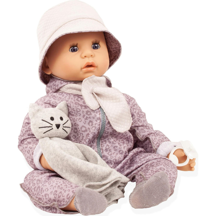 Gotz Cookie “Grey Cats” Baby Doll – 19" Soft‑Body Vinyl Baby with Sleeping Eyes