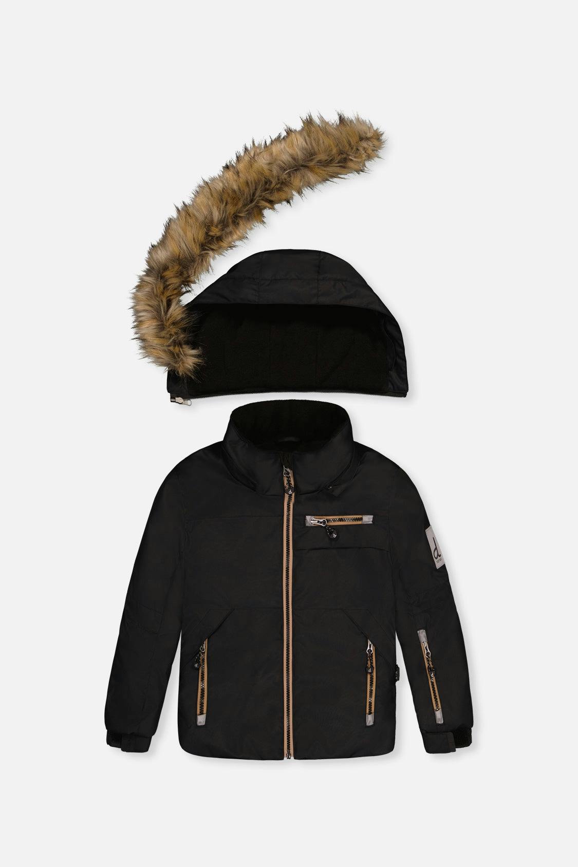 Two Piece Play Snowsuit Black And Beige