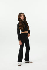Mae Black Legging Flare