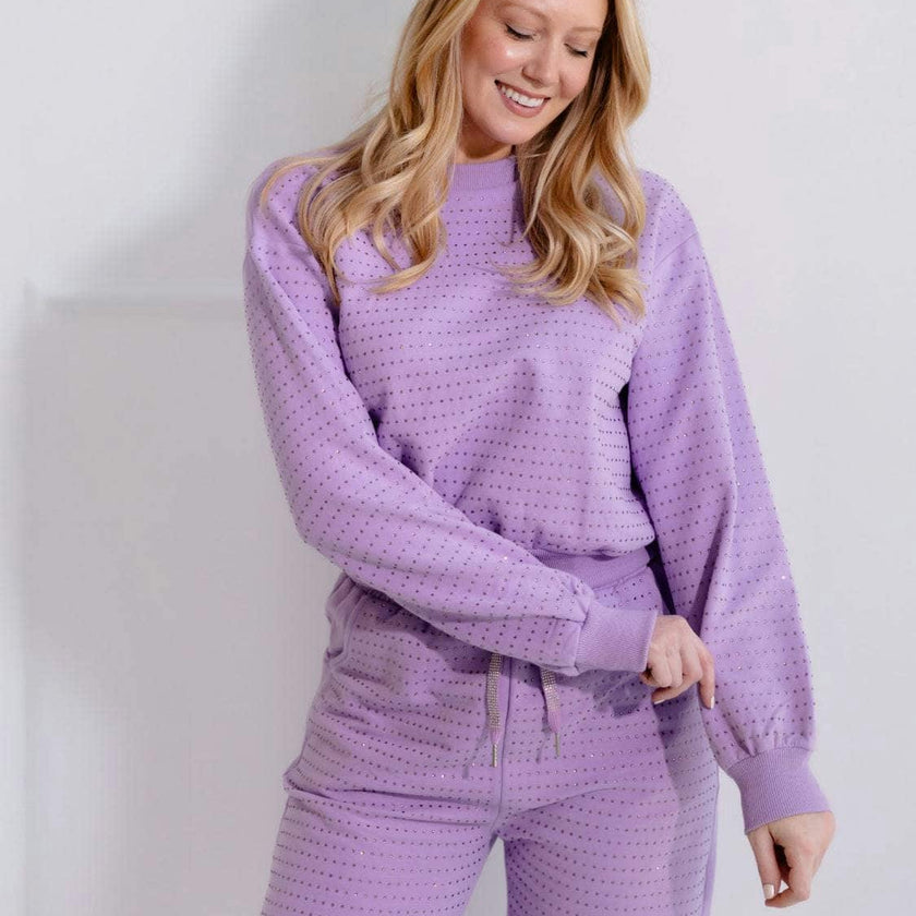 Women's Lavender Crystal Set