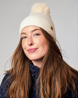 Kids Knit Winter Hat with Faux Fur Pom