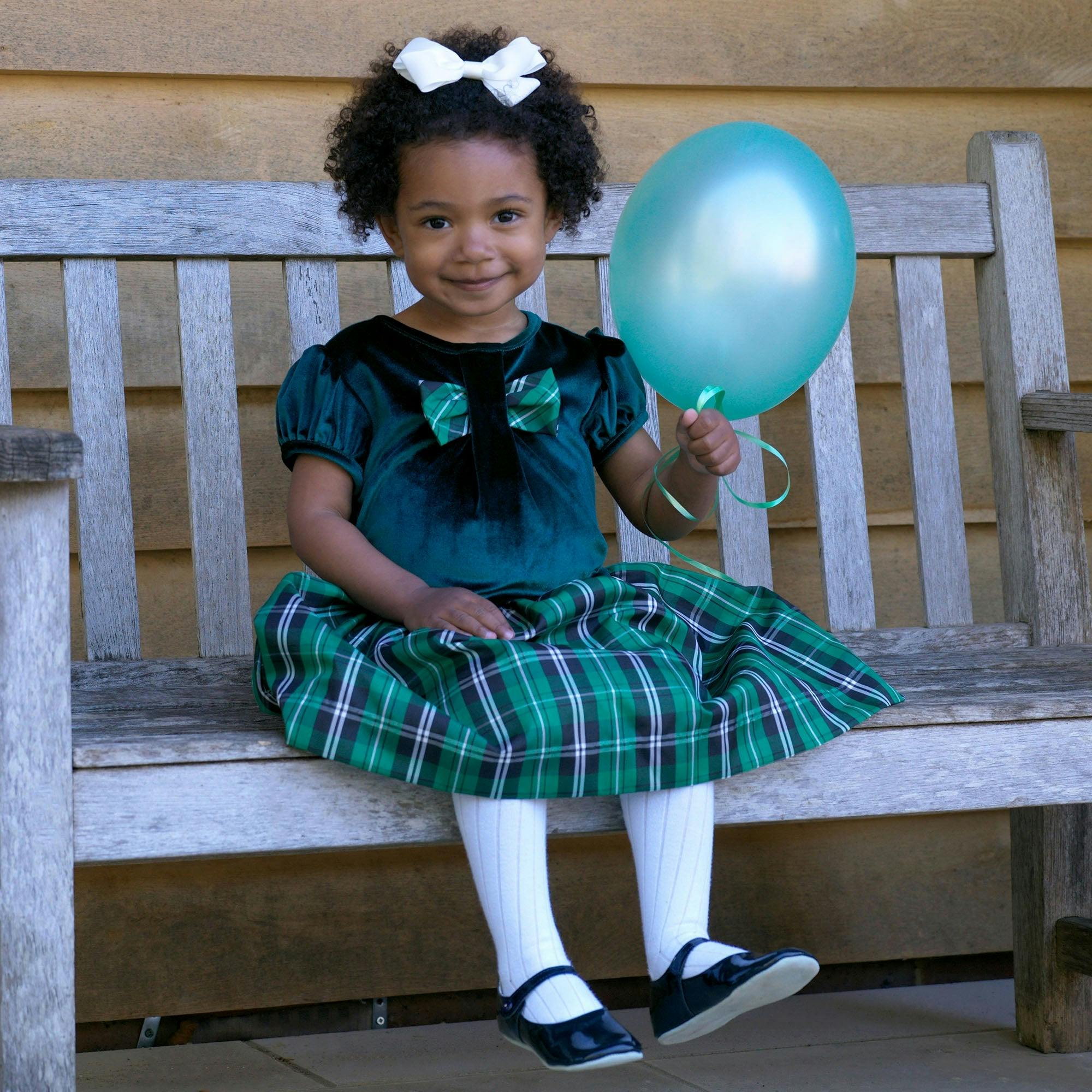 Velvet Check Party Dress