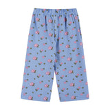 Infant Girls Knit Seersucker Top & Pant Set | Blue Floral