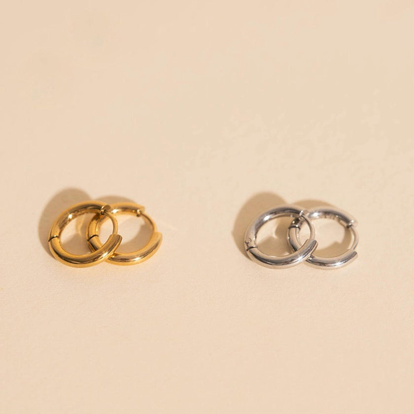Mini Rounded Huggie Hoop Earrings