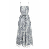 Chantal Women's Sundress Patchwork Bandana, White