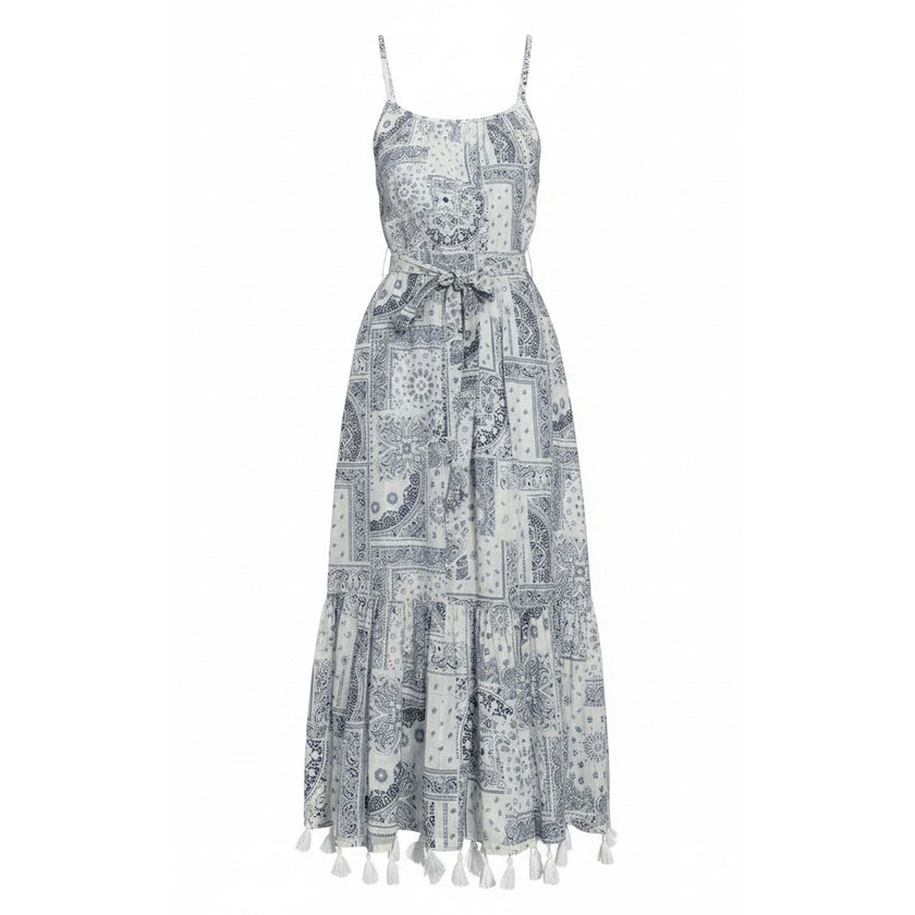 Chantal Women's Sundress Patchwork Bandana, White