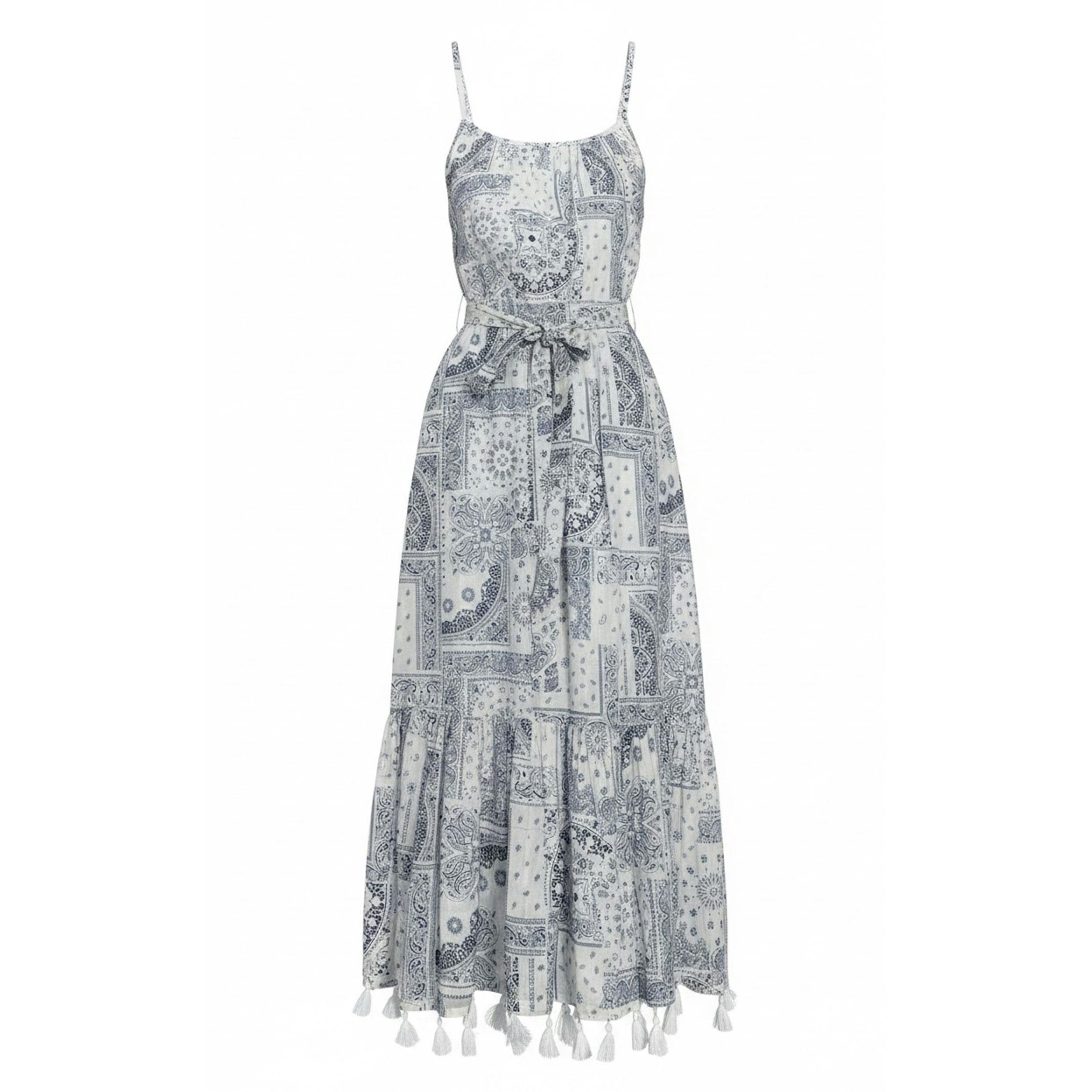 Chantal Women's Sundress Patchwork Bandana, White