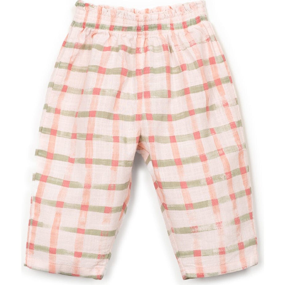 Window Pane Print Woven Pants