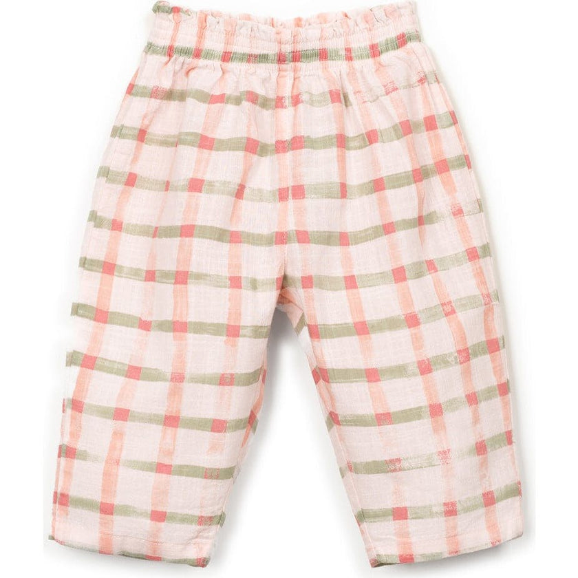 Window Pane Print Woven Pants