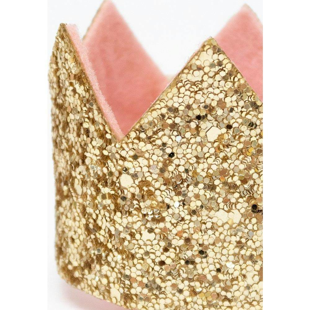 Mini Gold Glitter Crown Hair Clip