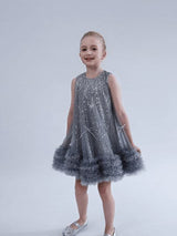 Blue Evangeline Sequin Tulle Dress