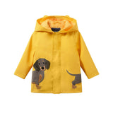 Boys Dog Applique Raincoat | Yellow