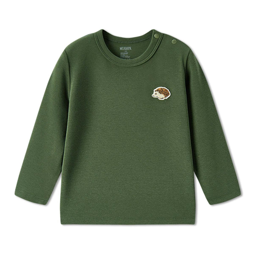 Dark Green Brushed Long Sleeve T-Shirt