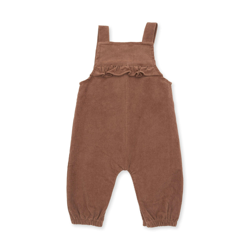 Solid Beaver Fur Corduroy - Yoke Ruffle Overall