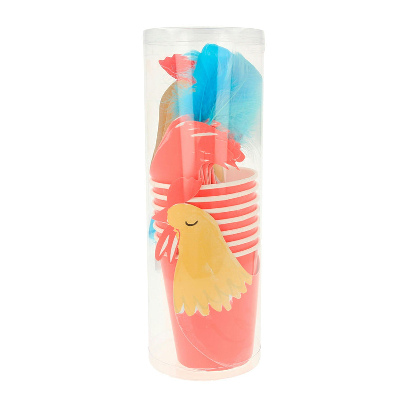 On The Farm Rooster Party Cups