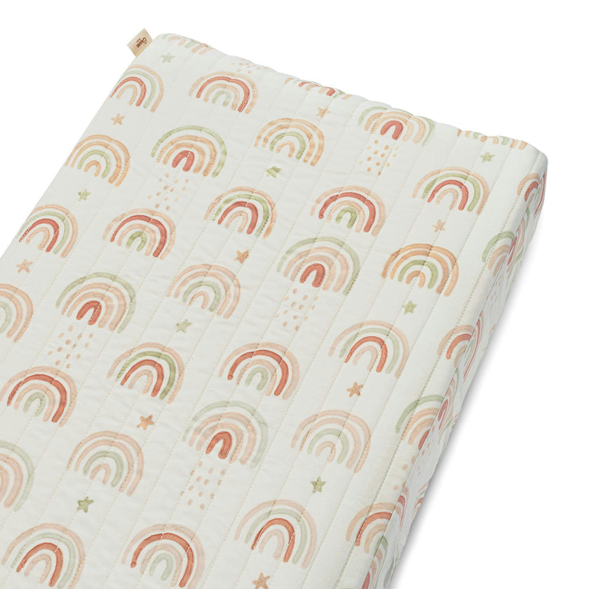 Parker Rainbow Cotton Quilted Change Pad Cover
