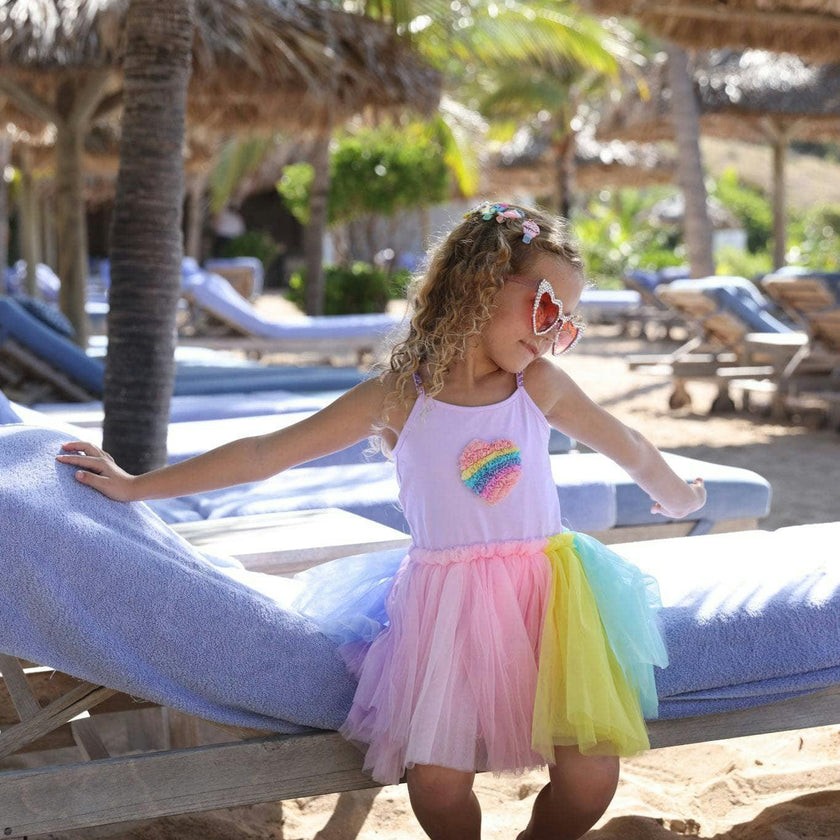 Rainbow Heart Tulle Dress