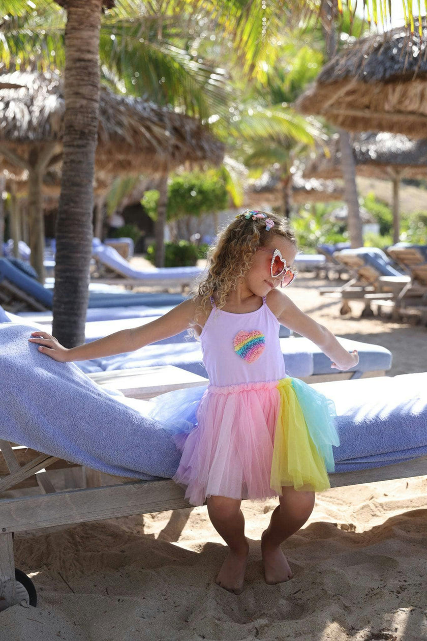 Rainbow Heart Tulle Dress