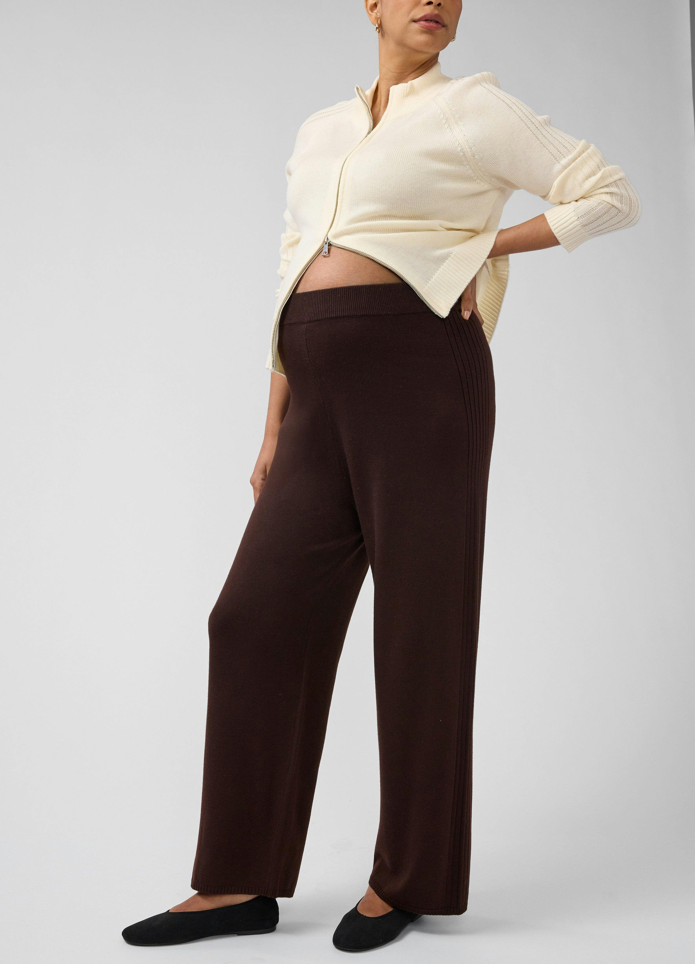 Wide Leg Knit Maternity Sweater Pant