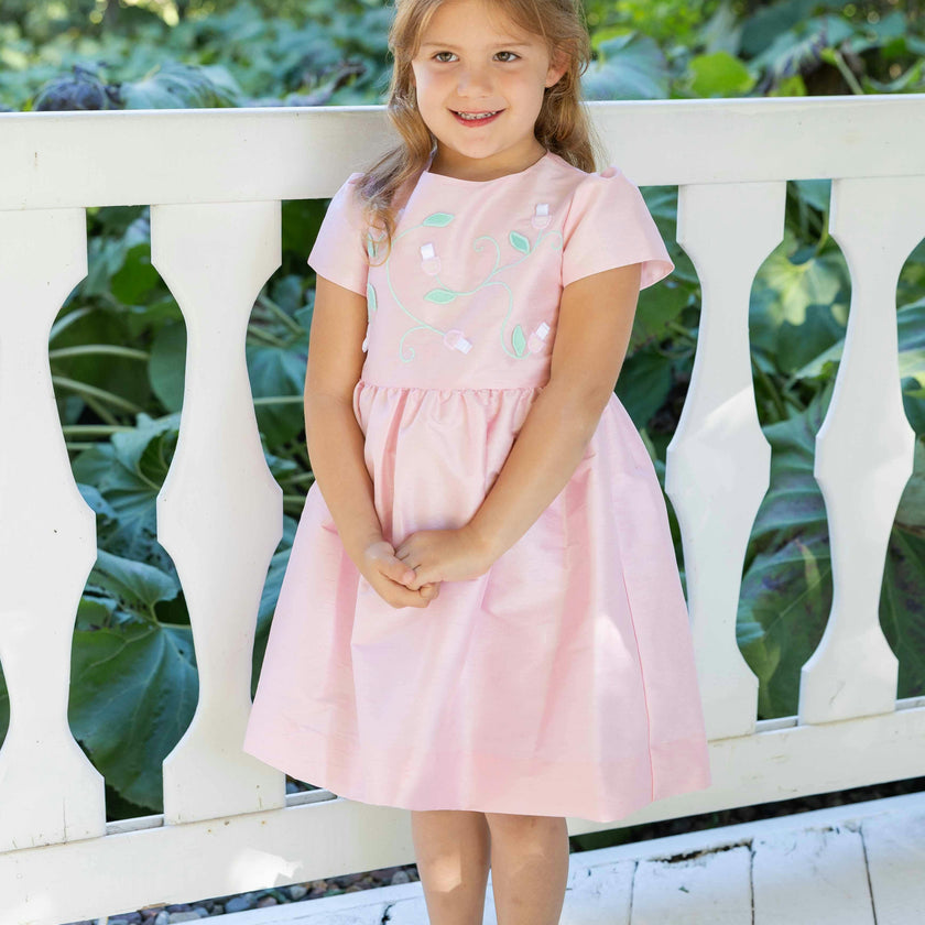 Dupioni Dress With Flower Vines