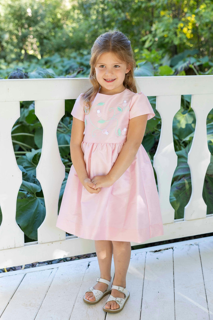 Dupioni Dress With Flower Vines