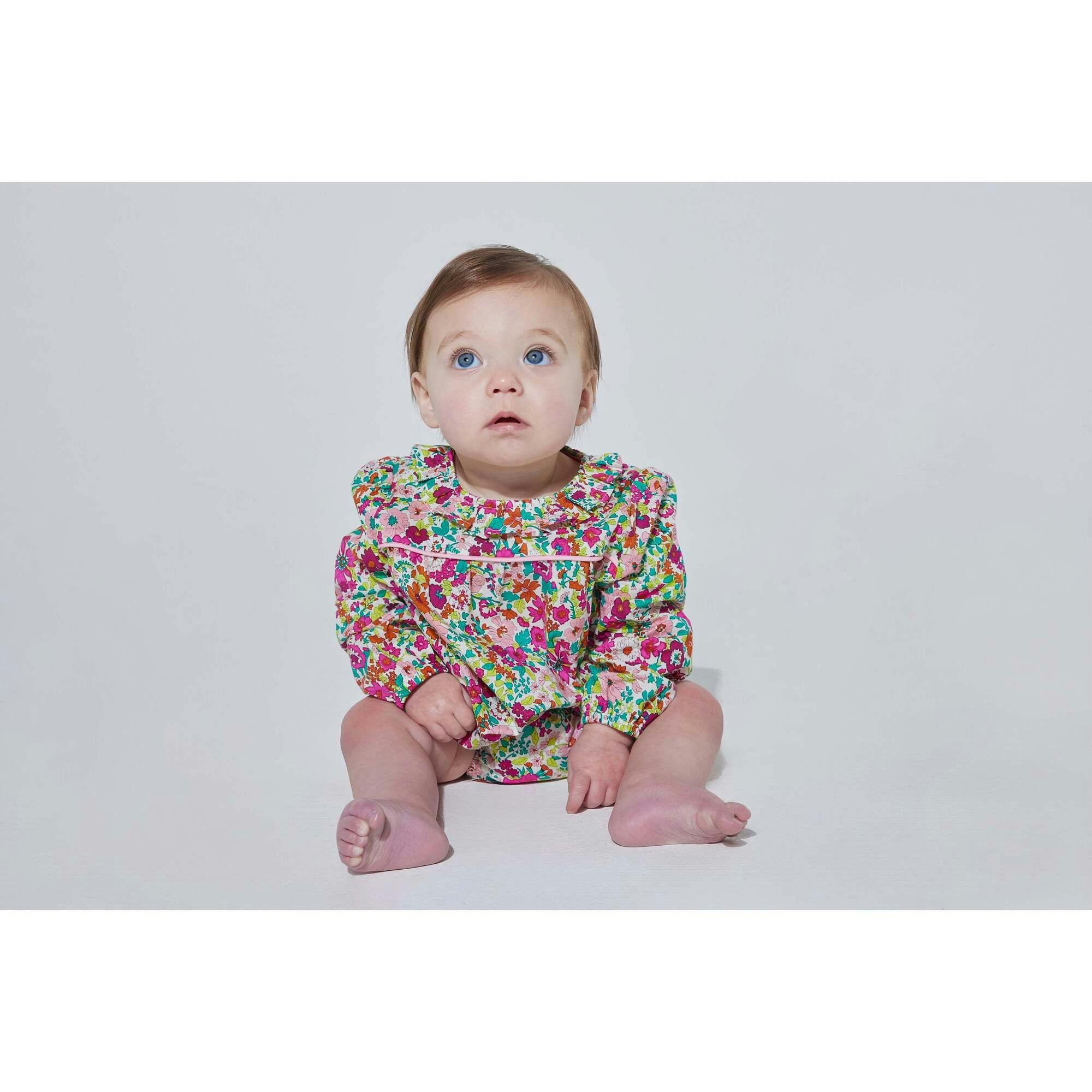 Caroline Ruffle Collar 3-Quarter Sleeve Bubble
