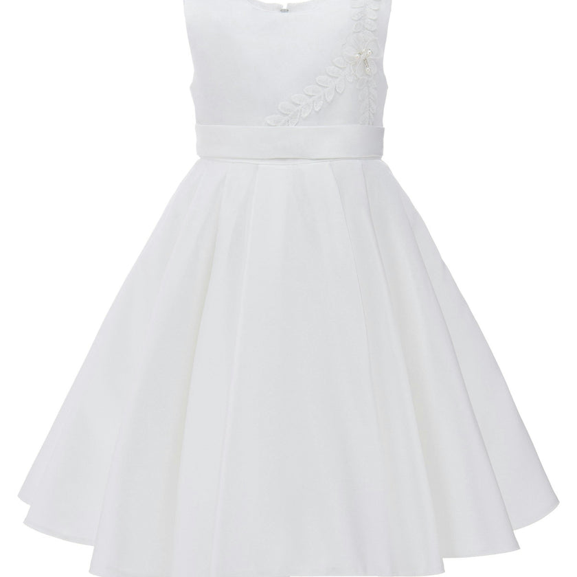 White Adeline Satin Dress