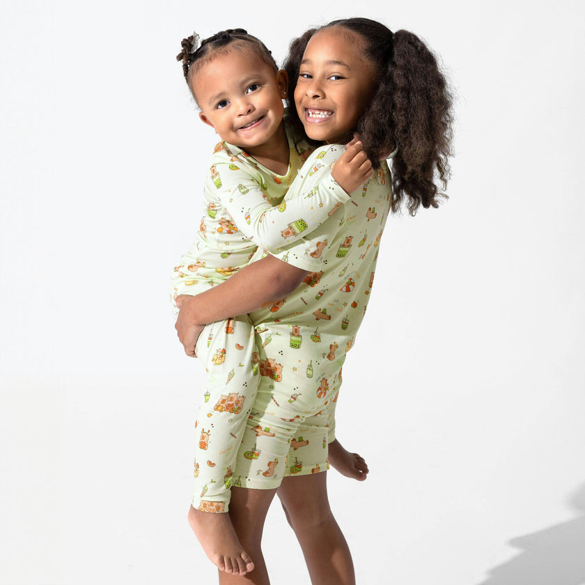 Capybara Boba Bamboo Kids Pajamas