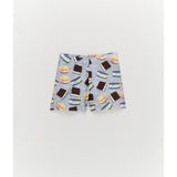 Girls Hi-Shine Booty Shorts in Rainbow Ice Cream Saucers, Silver
