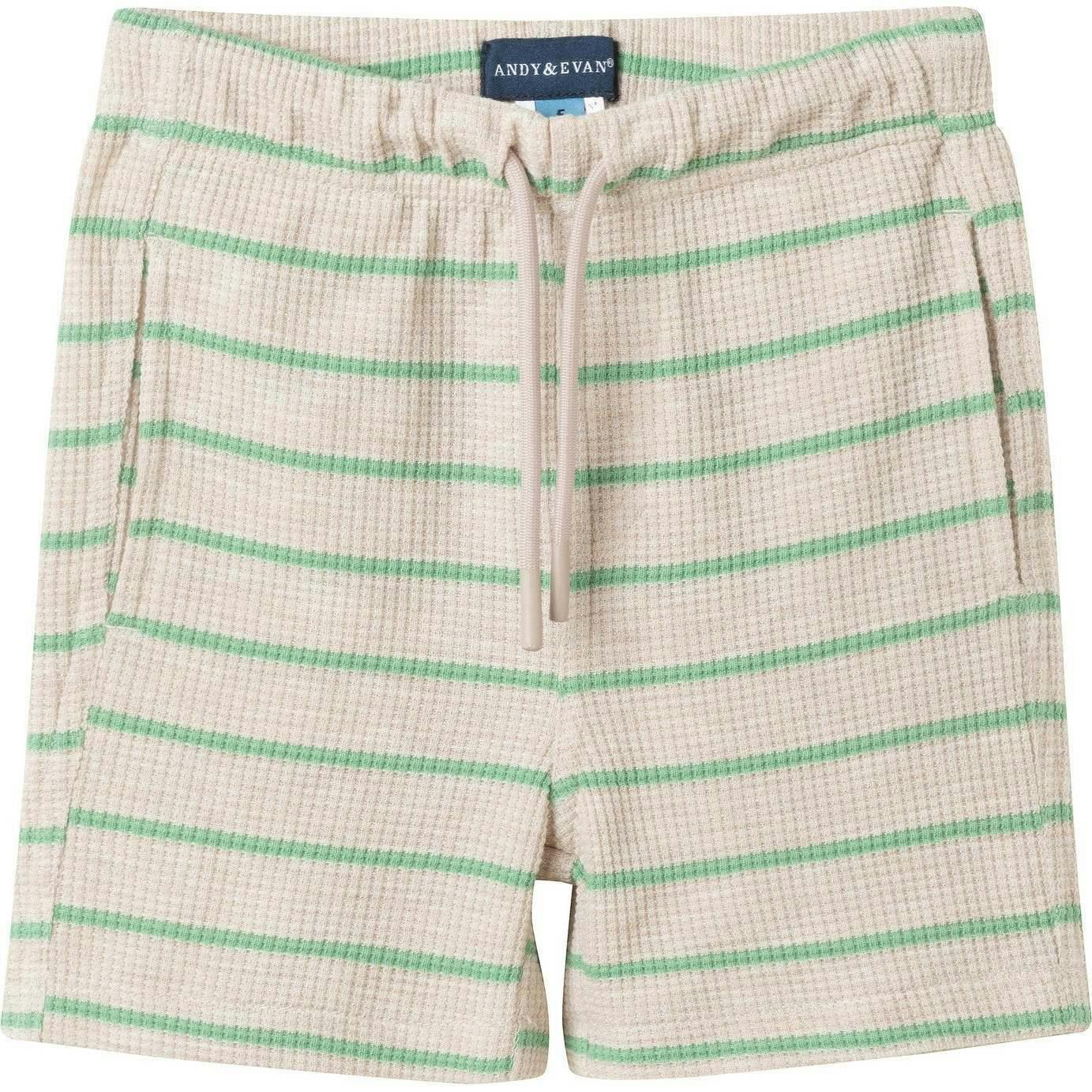 Boys Striped Waffle Polo Set | Oatmeal Dino