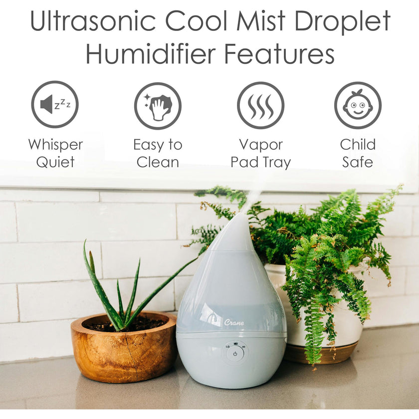 Droplet Cool-Mist Humidifier with Vapor Tray