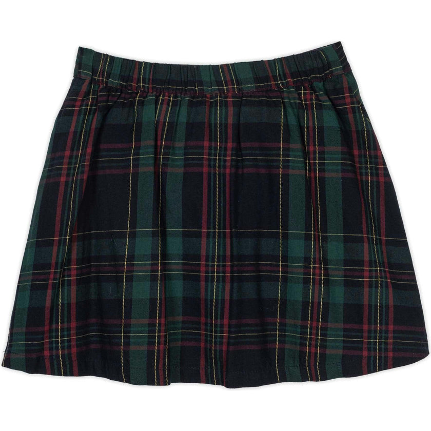 Organic Pull-on Double Button Party Skirt, Blue